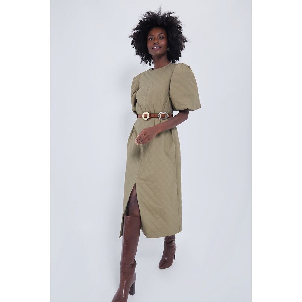 HYACINTH HOUSE Olive Quilted Fowler Midi Dress Size XXL NWT - Picture 7 of 10